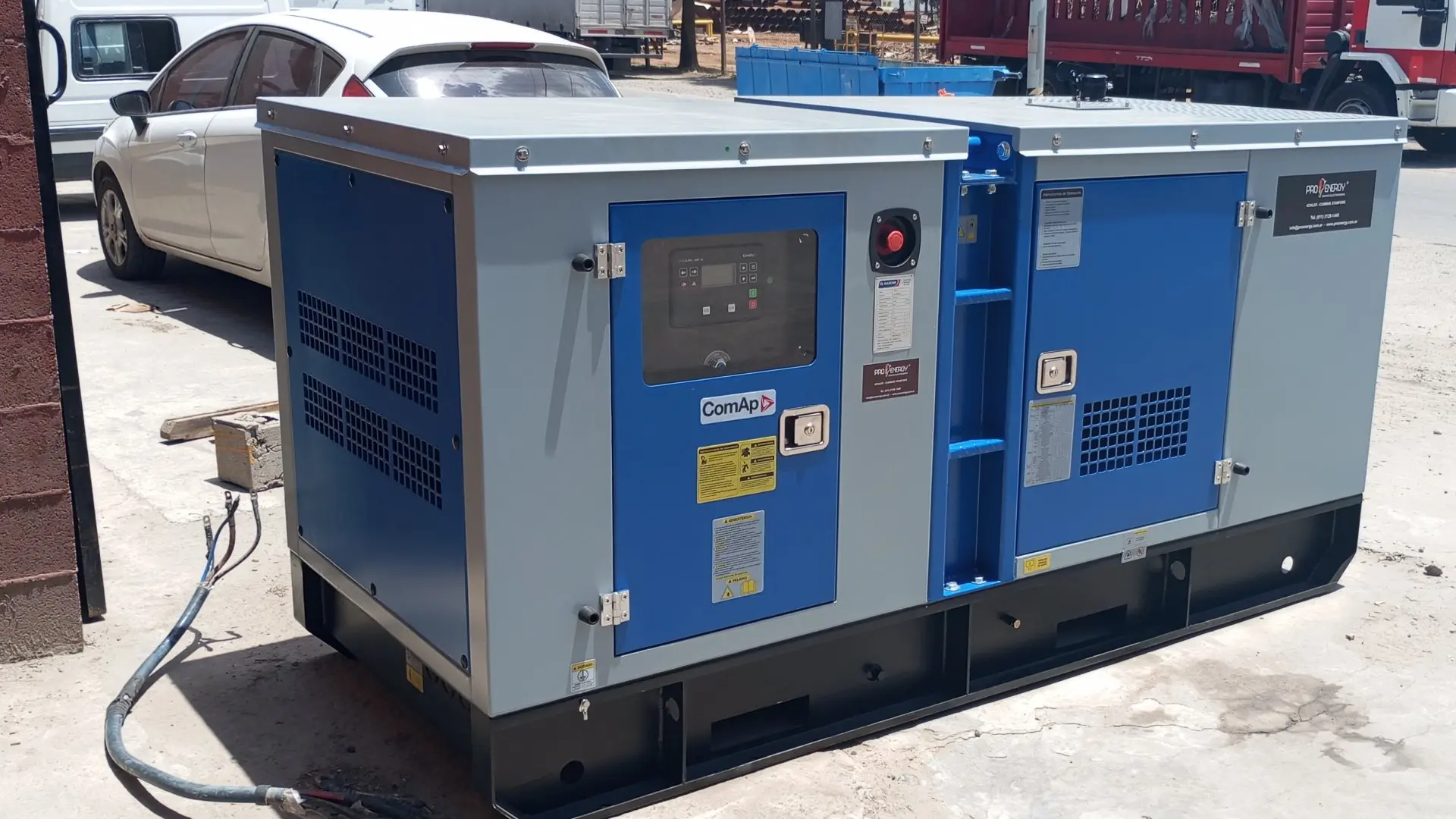 grupo electrogeno para restaurante instalado en exterior