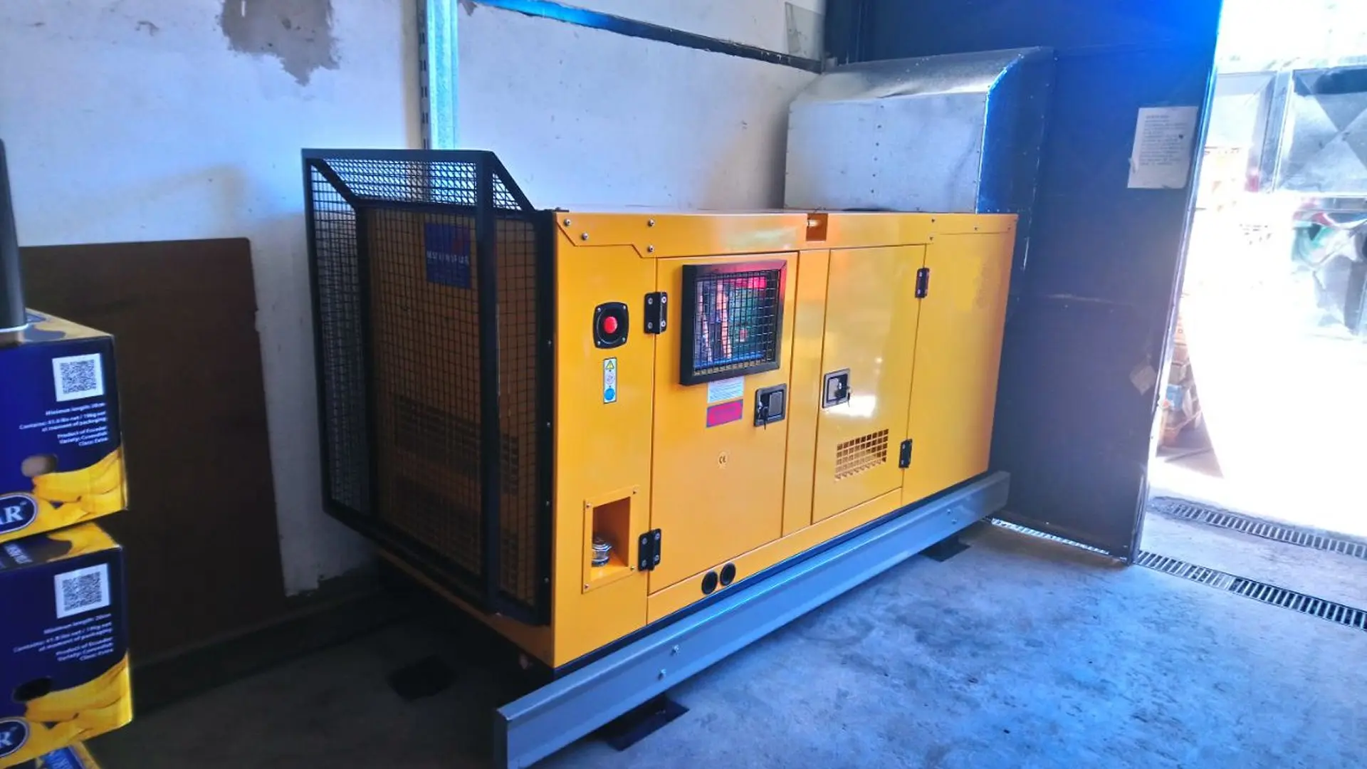 grupo electrógeno instalado en supermercado